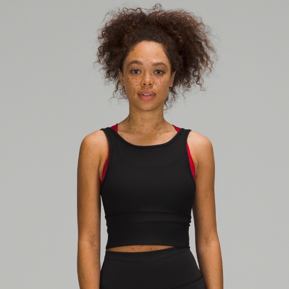 Lululemon black ribbed power pivot tank
